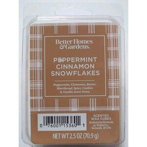 Better Homes & Gardens "Peppermint Cinnamon Snowflakes" Wax‎ Cubes 2.5 oz~NEW~